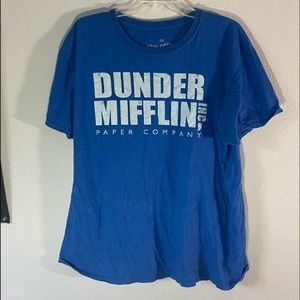 Mens Dunder Mifflin Inc Tee XL Blue/White